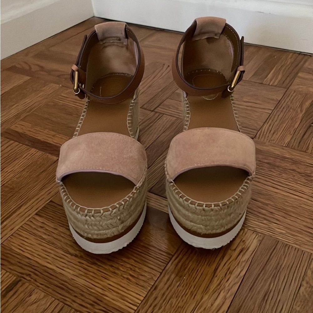 See By Chloé Glyn Ankle-Strap Platform Wedge Sandals